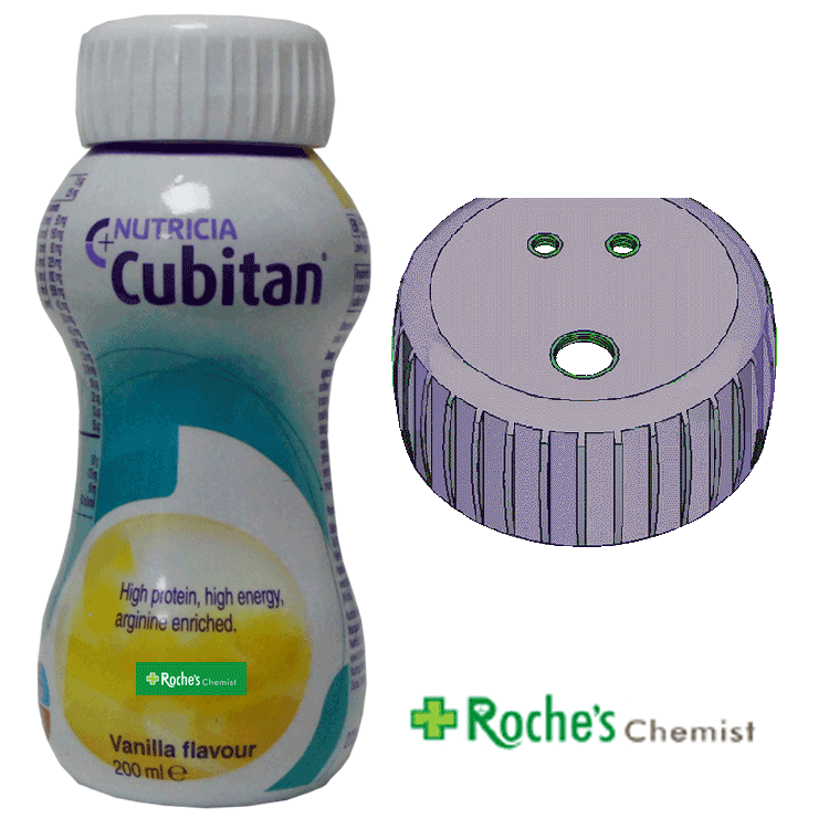 Cubitan Vanille 200ml x 1 Mit / Ohne Trinkhalmdeckel x 1