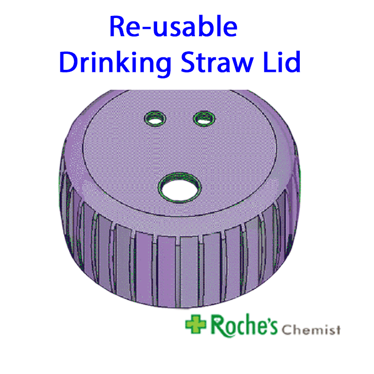 Drinking straw lid for Fortisip Supplements x 2 - Screws on to Fortisip / Fortisip Compact and Cubitan