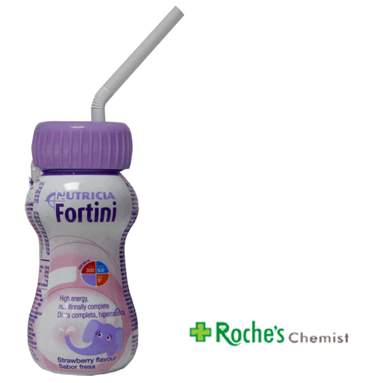 Fortini Strawberry 200ml  x 6 With or Without Drinking Straw Lid  x 1