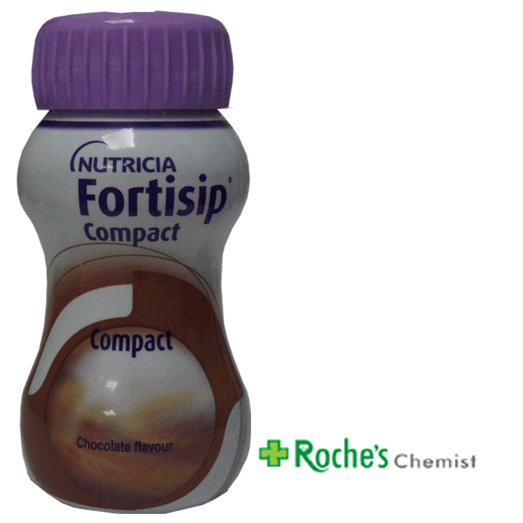 Fortisip Compact Chocolate Flavour 125ml x 6 - With or Without Drinking Straw Lid x 1