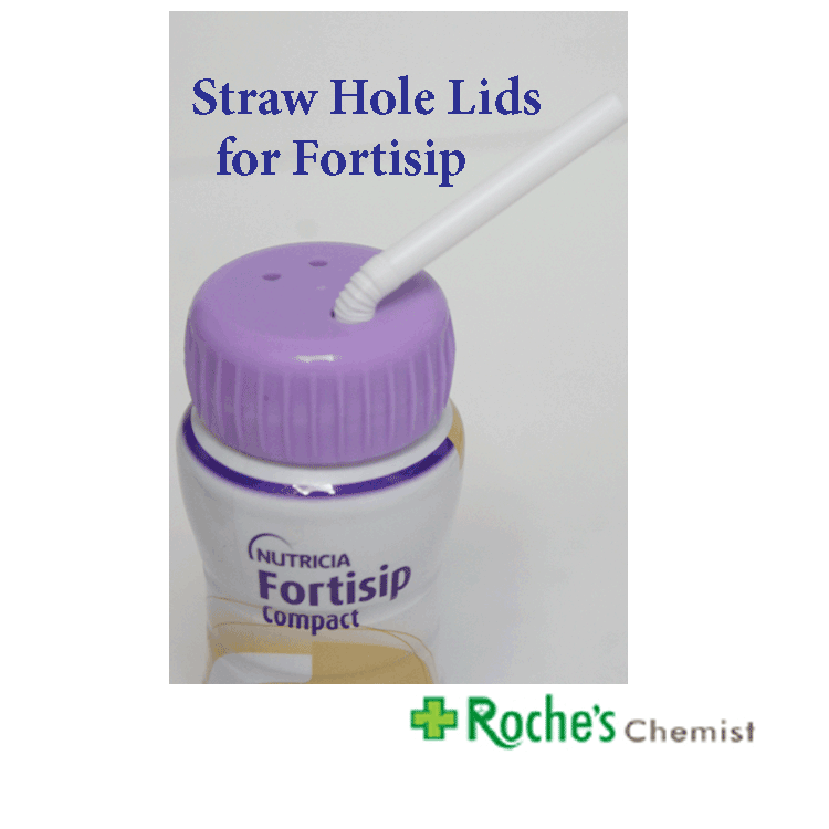 Drinking straw lid for Fortisip Supplements x 2 - Screws on to Fortisip / Fortisip Compact and Cubitan